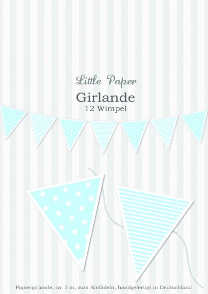 Girlanden Hellblaue Wimpel