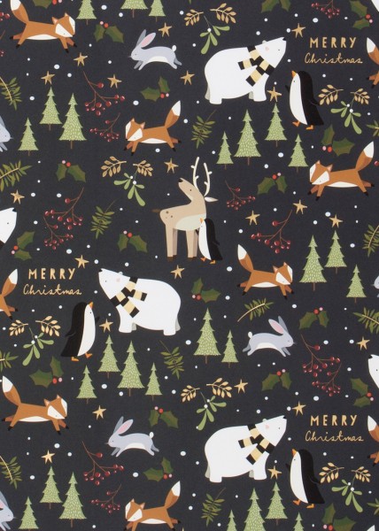 Geschenkpapier Niedliche Weihnachtsfreunde