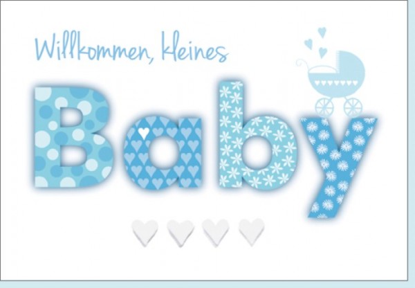 Umschlagk. Willkommen Baby blau