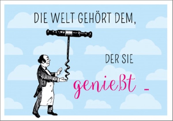 Postk. Vintage die Welt gehört dem...