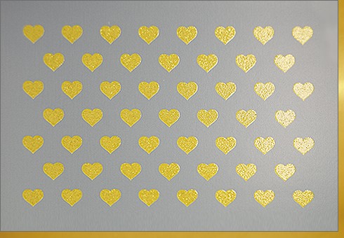 Umschlagk. Herzen gold grau
