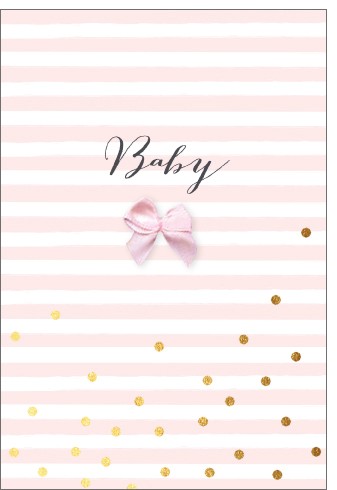 Umschlagk. pc Baby Rosa Golden Dots Hand