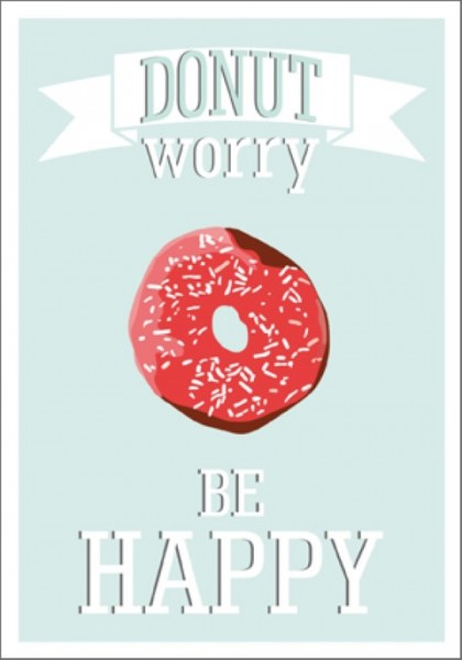 Postk. Donut worry