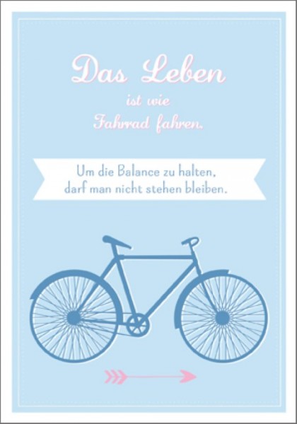 Postk. Fahrrad fahren