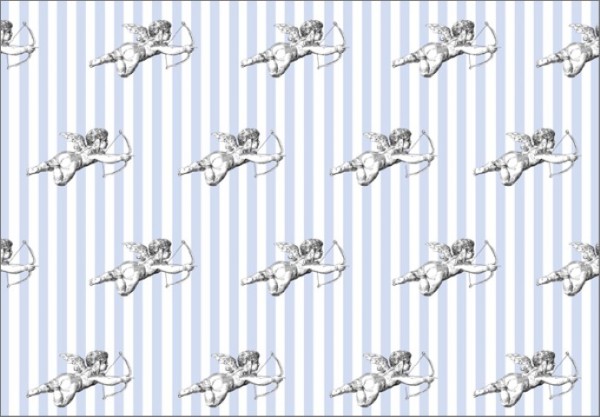 Cupido Streifen blau 50x70