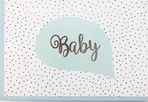 Umschlagk. Baby Sprechblase mint