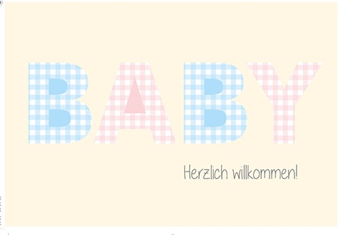 Umschlagk. Vichy Buchstaben Baby