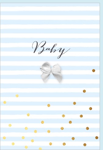 Umschlagk. pc Baby Blue Golden Dots Hand