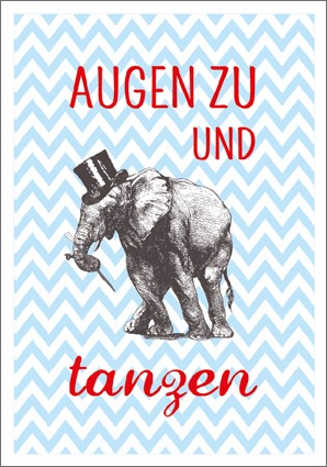 Postk. Vintage Augen zu und tanzen