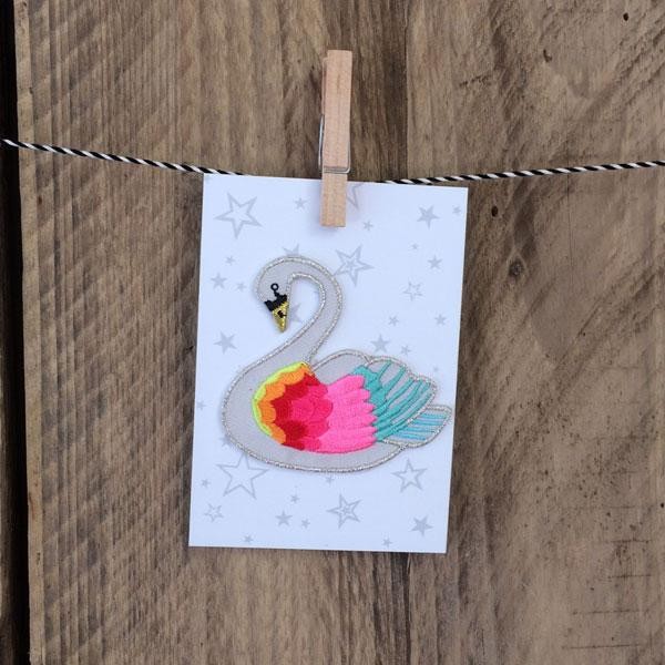 Aufnäher Schwan bunt