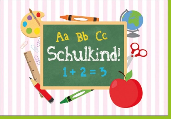 Umschlagk. Schulkind rosa