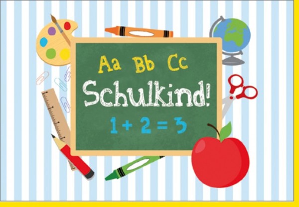 Umschlagk. Schulkind hellblau