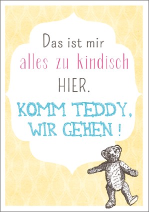 Postk. Vintage Komm Teddy