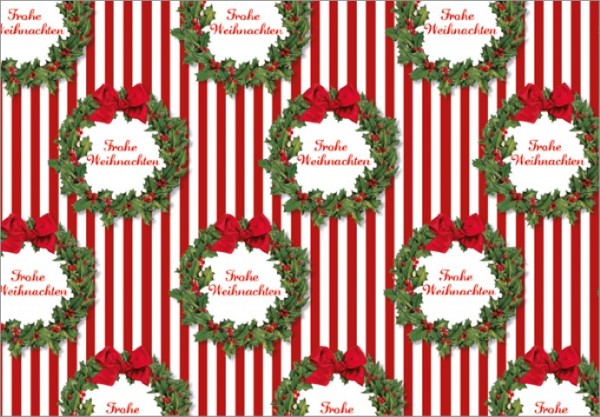 Streifen Weihnachtskranz 50x70