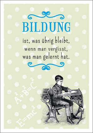 Postk. Vintage Bildung