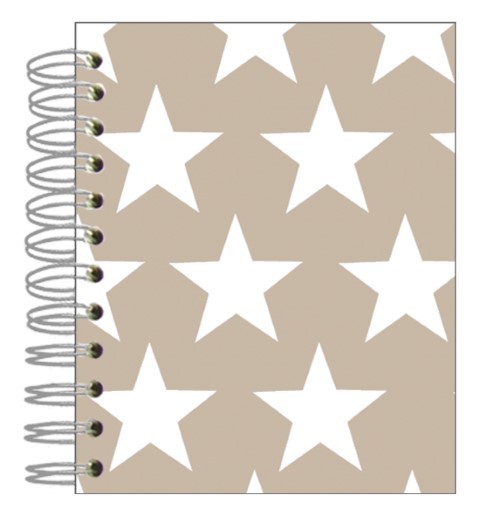 Buch 12x15 Sterne weiß-beige