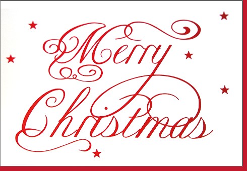 Umschlagk. Christmas Script Rot
