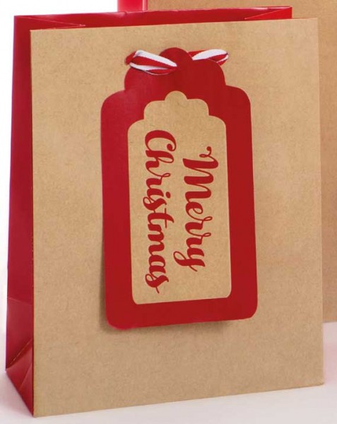 Merry Christmas Kraft rot Bag medium