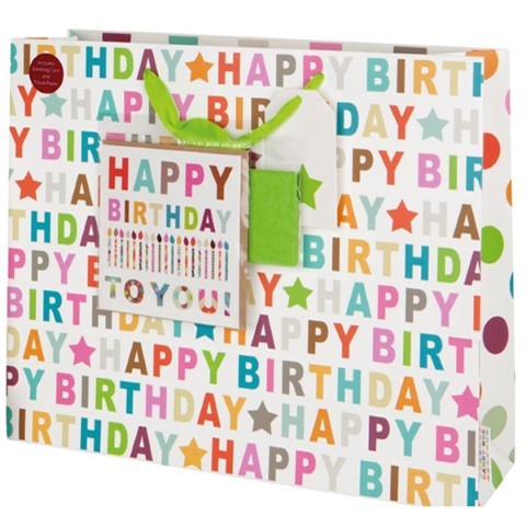 H.Birthd. Bag bunt mit Karte large