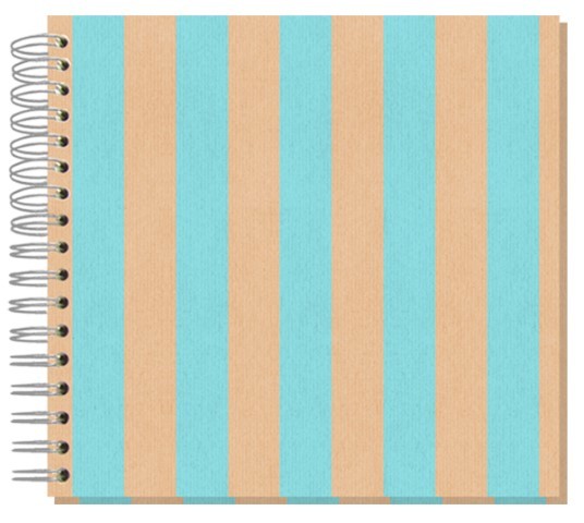 Fotoalbum 24x24 Shabby Streifen türkis