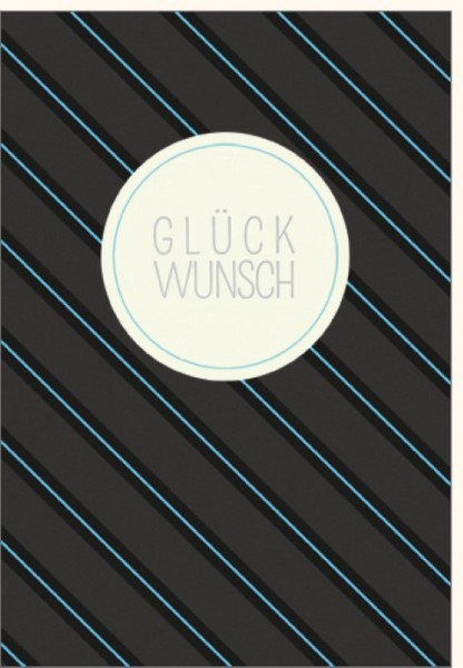 Umschlagk. Grey Blue Stripes Glückwunsch