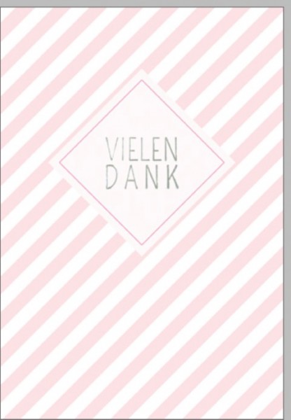 Umschlagk. Vielen Dank rosa gestreift