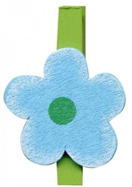 Klammer Blüte blau 4,5cm 8x6 Stück