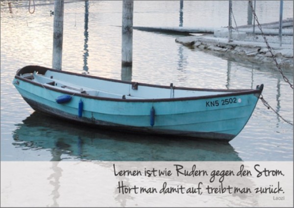 Postk. Rudern gegen den Strom