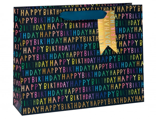 Happy Birthday auf blau Bag large