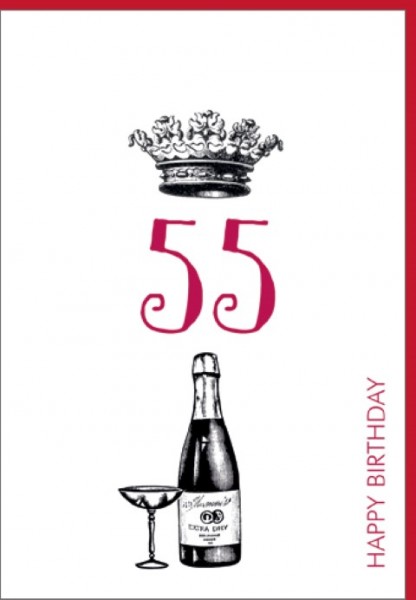 Umschlagk. Happy Birthday Krone 55