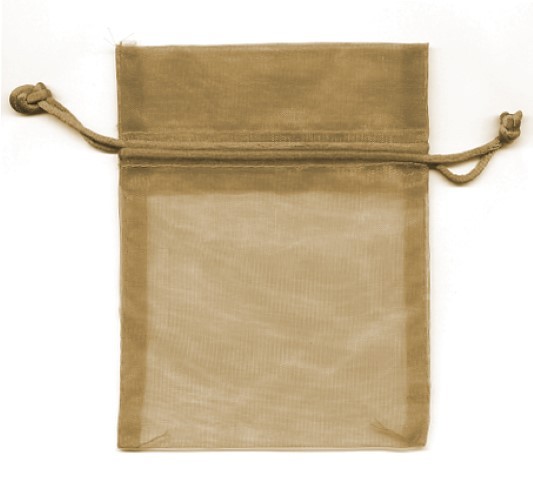 Organza Bag goldbraun 12x9