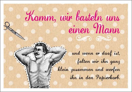 Postk. Vintage Komm wir basteln