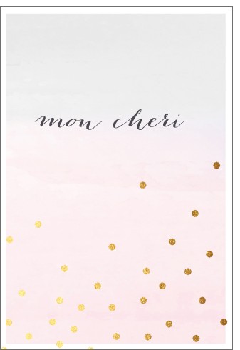 Umschlagk. pc mon cherie grau/rosa Dots