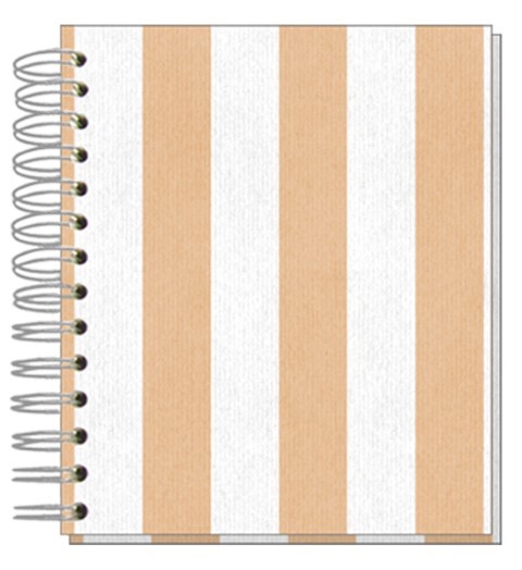 Buch 12x15 shabby Streifen weiss