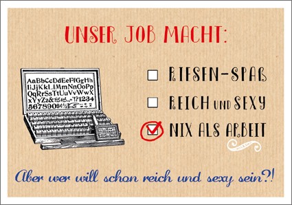 Postk. Vintage unser Job...