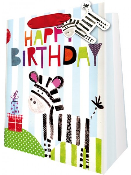 Birthday Zebra Bag large