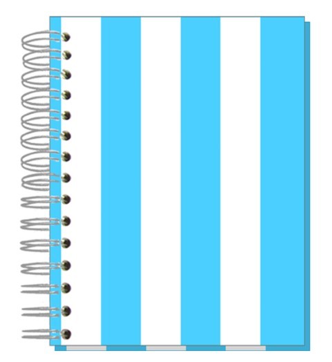 Buch 12x15 Streifen hellblau