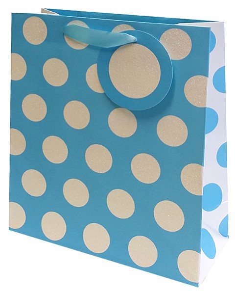 Hellblaue Punkte Bag Medium