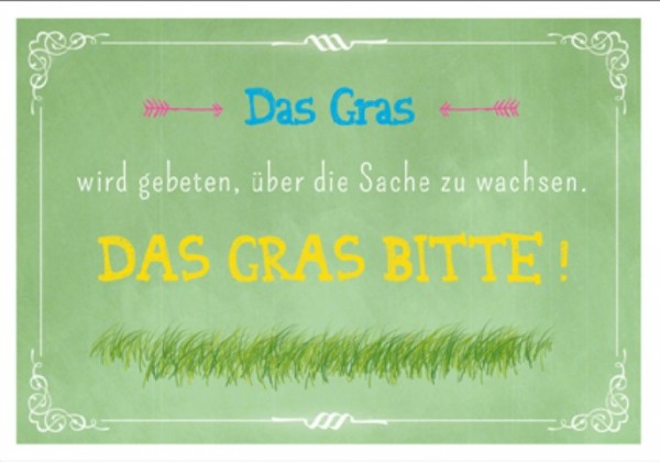 Postk. Vintage Das Gras bitte