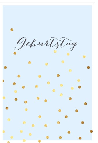 Umschlagk. pc Geburtstag Golden Dots