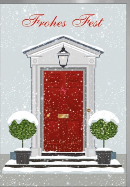 Umschlagk. Haustür mit Schnee