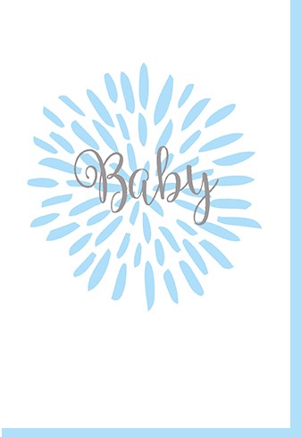Umschlagk. Baby Feuerwerk blau