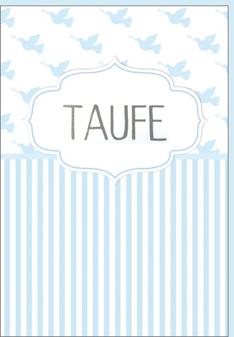 Umschlagk. Taufe Junge hellblau