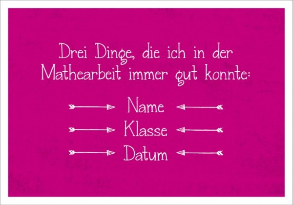 Postk. LQ Mathearbeit