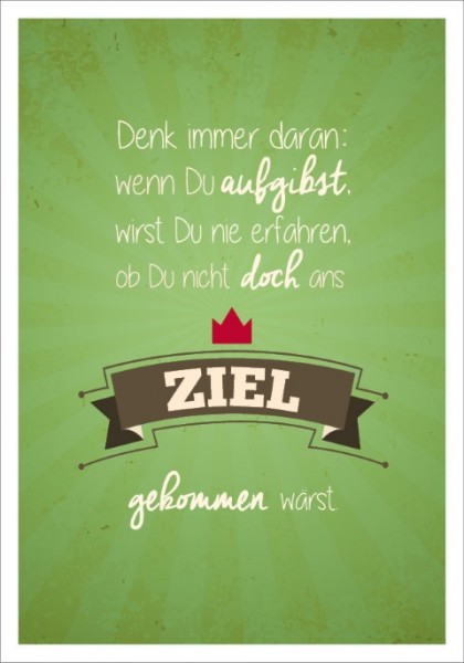 Postk. LQ Ans Ziel kommen