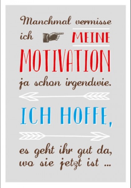 Postk. Vintage Vermisse meine Motivation