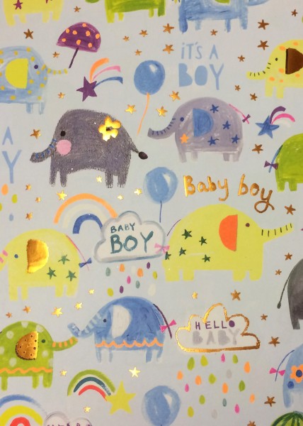 Geschenkp. Baby Elefanten blau