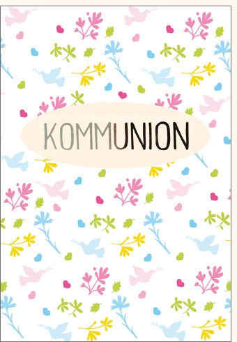 Umschlagk. Kommunion pastell verspielt