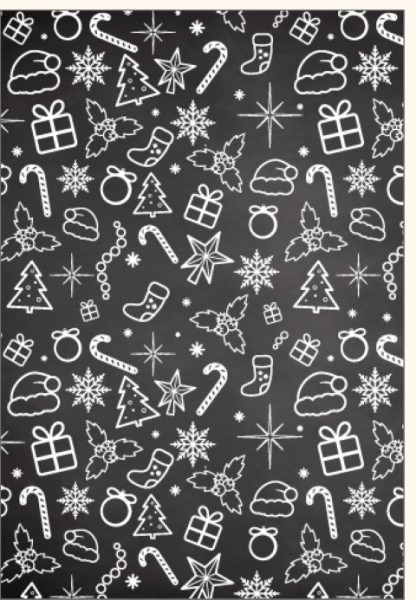 Umschlagk. Weihnachts Icons auf Tafel