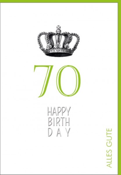 Umschlagk. Happy Birthday Krone 70